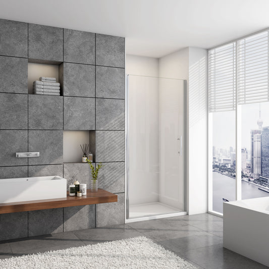 70/80/90/100x180cm Douchedeur draaibare 5mm NANO EasyClean veiligheidsglas, profiel van glanzend chroom