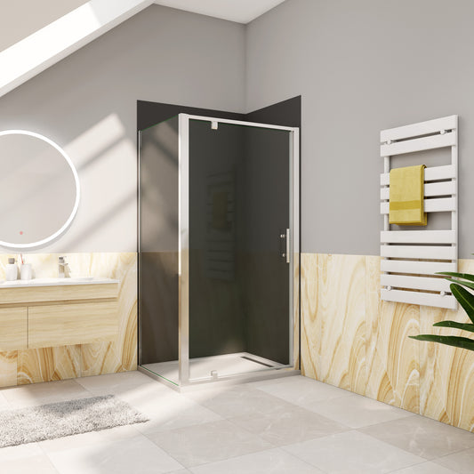 Douchecabine Draaideur+¡§|¡§|n zijpaneel 5mm veiligheidsglas-gepolijst chroom frame