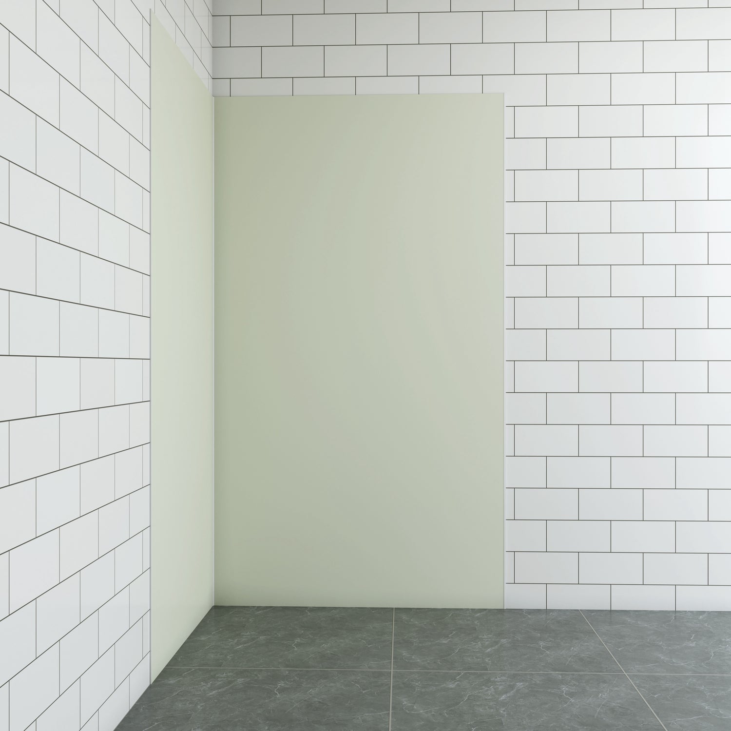 Aica B:40/80/90/100/120xL:40/80/90/100/120xH:210cm ivoorwitte aluminium composiet platen , 3 mm dik-Set van 2 douchewandpanelen inclusief profielen-Wandpanelen