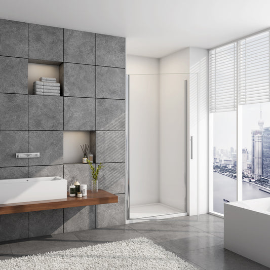 70/80/90/100x180cm Douchedeur draaibare 5mm NANO EasyClean veiligheidsglas, profiel van glanzend chroom