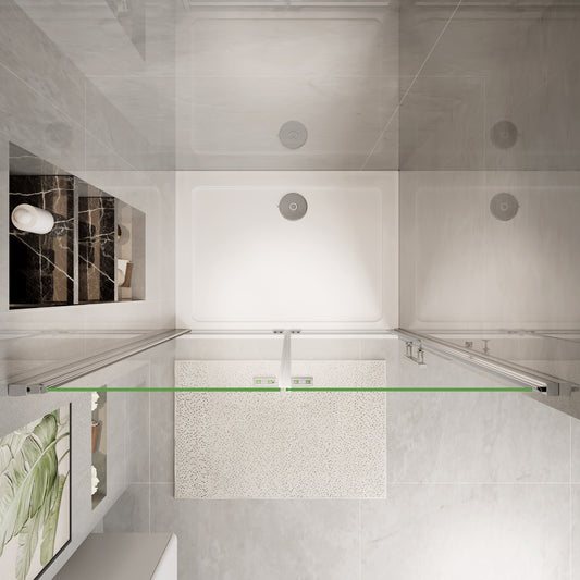 Aica Neutraal design douchedeur vouwdeur 70-76-80-90-100-110-120x185cm chroom 6mm gehard glas antikalk coating