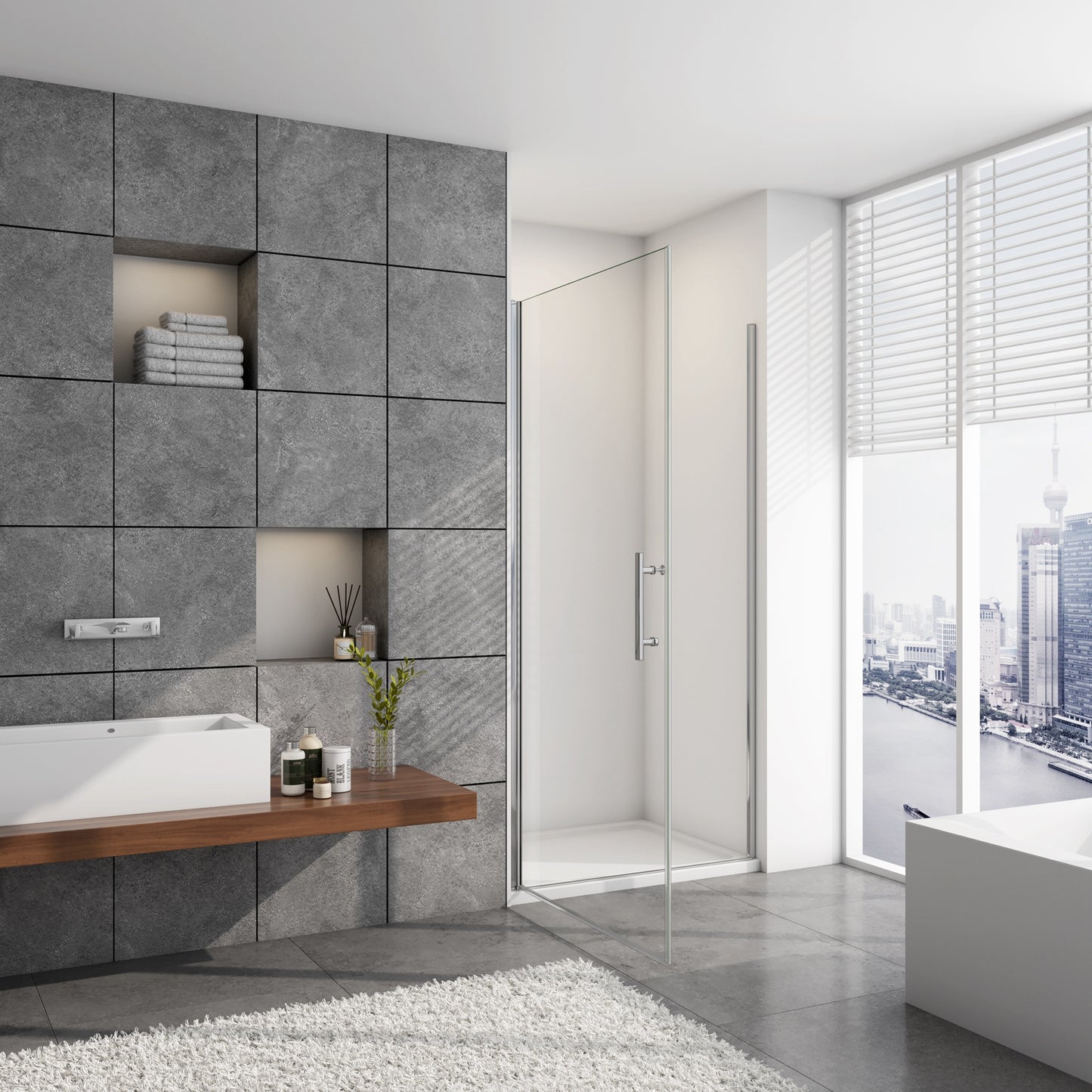 70/80/90/100x180cm Douchedeur draaibare 5mm NANO EasyClean veiligheidsglas, profiel van glanzend chroom