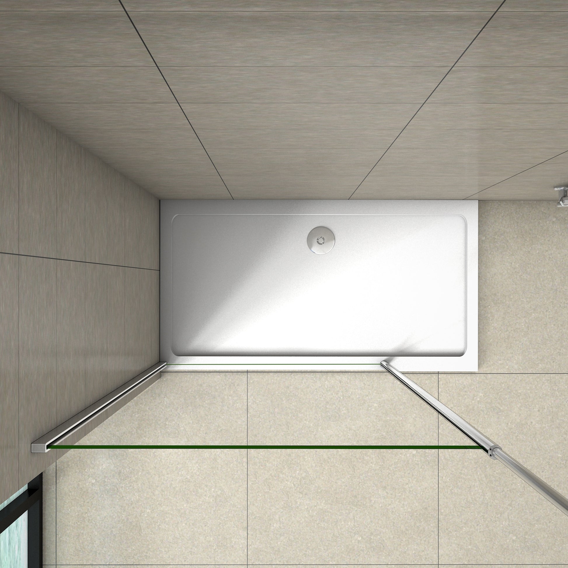 Inloopdouche 30-160x200 cm + 2030-3200 mm Stabilisatiestang,8mm nano-veiligheidsglas