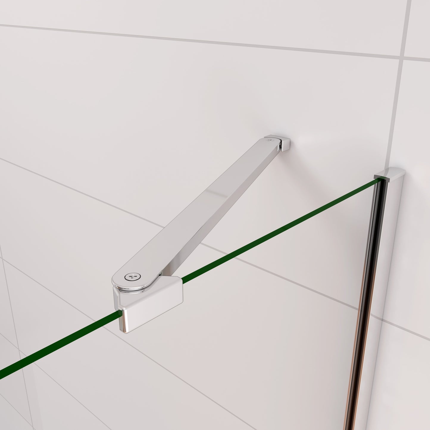 Aica Luxe Badwand 90/100/110/120x60/70/75/80x140cm-2-Delig Inklapbaar 6mm Transparant Easy Clean Gehard Glas-Chroom Frame-Eenvoudige Montage