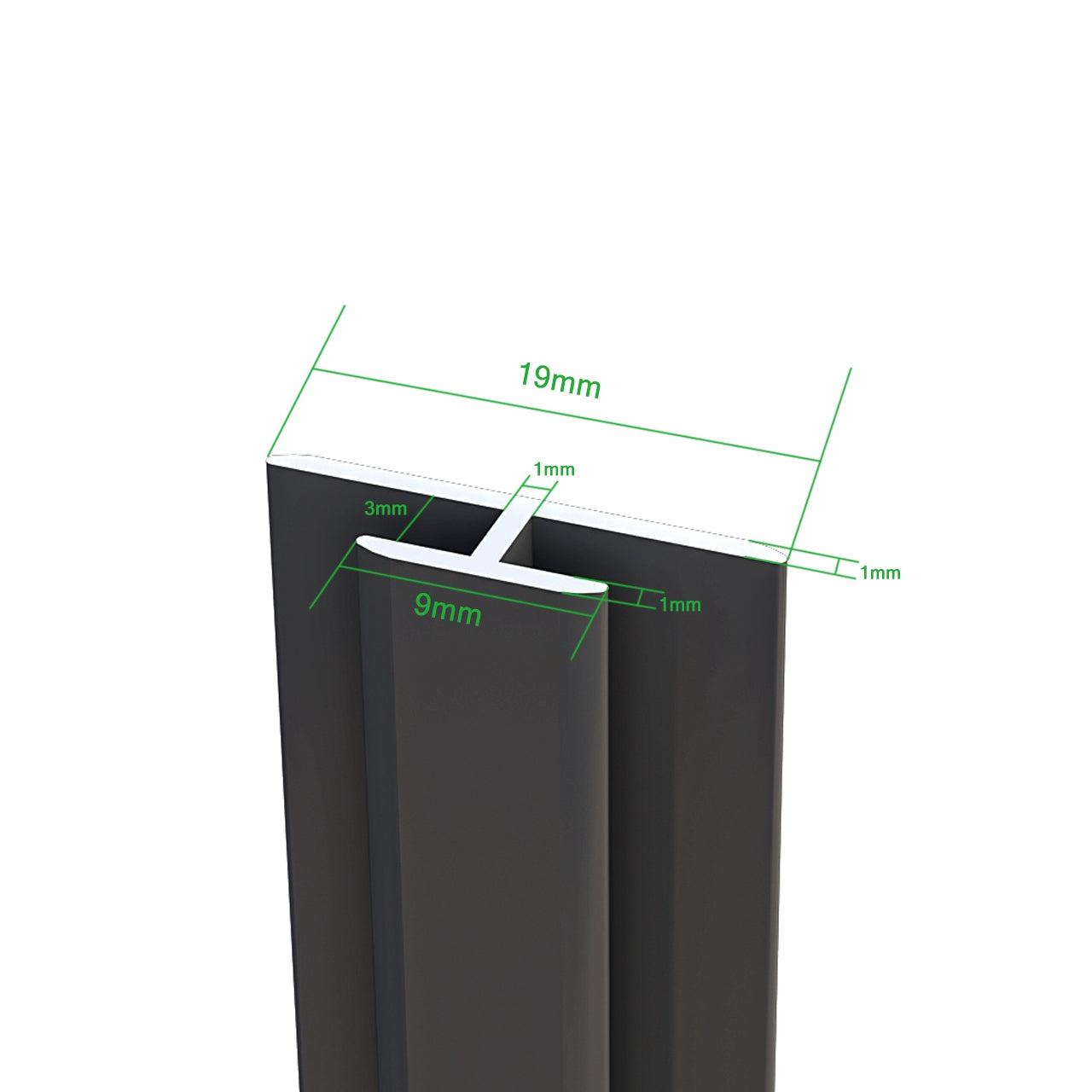 Aica B:80/90/100/120xL:Meerdere maatoptiesxH:210cm mat zwart aluminium composiet platen , 3 mm dik-Set van 3 douchewandpanelen inclusief profielen-Wandpanelen