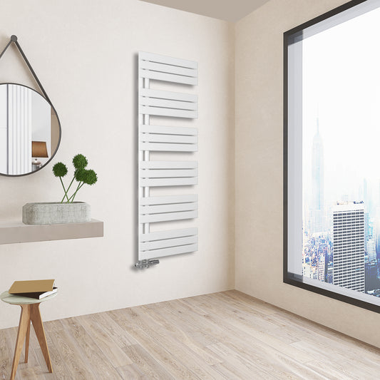 Badmeubelen Designradiator - Handdoekradiatoren - Zijaansluiting - Witte Matt