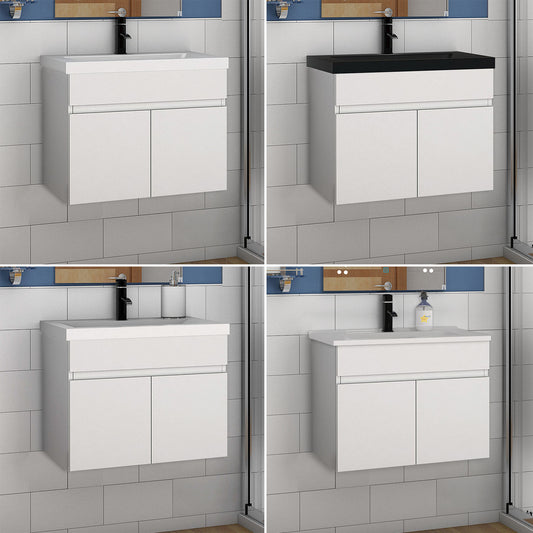 Wastafelonderbouw met onderkast 60 cm Badkamermeubels met keramische wastafel, gastentoilet,mat wit