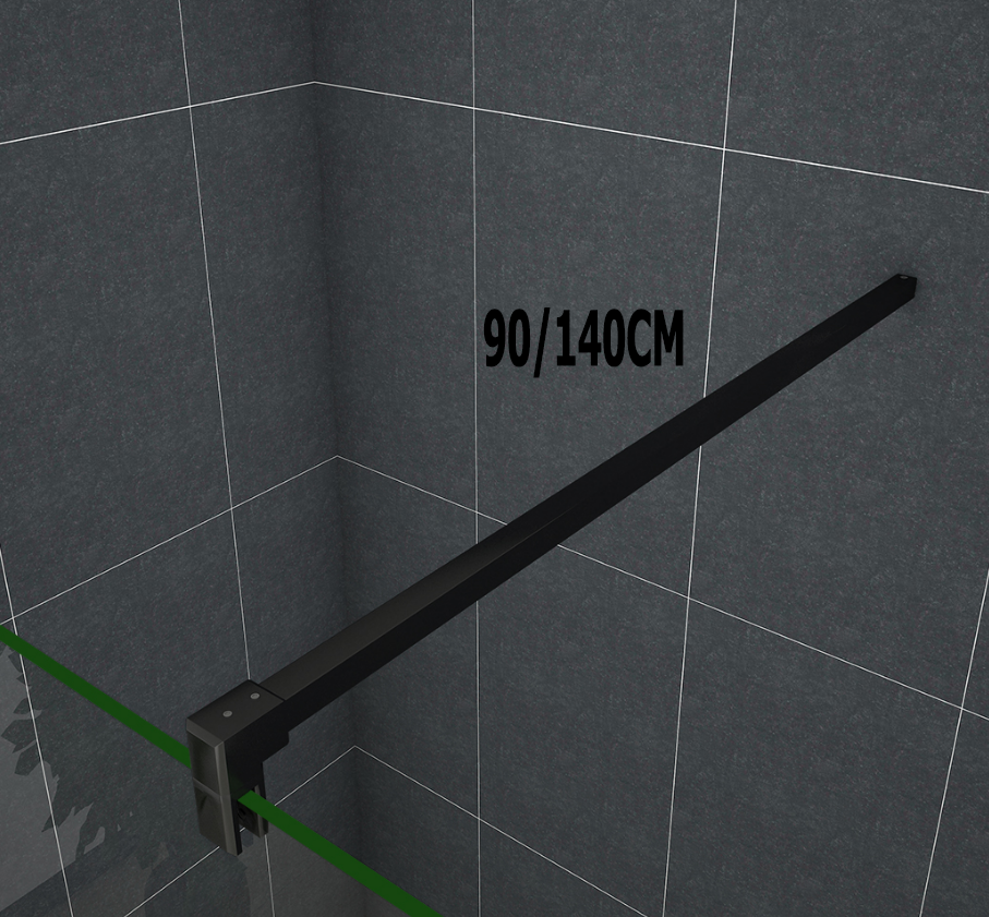 Inloopdouche doucheafscheiding, 200cm hoog, zwart NANO glas