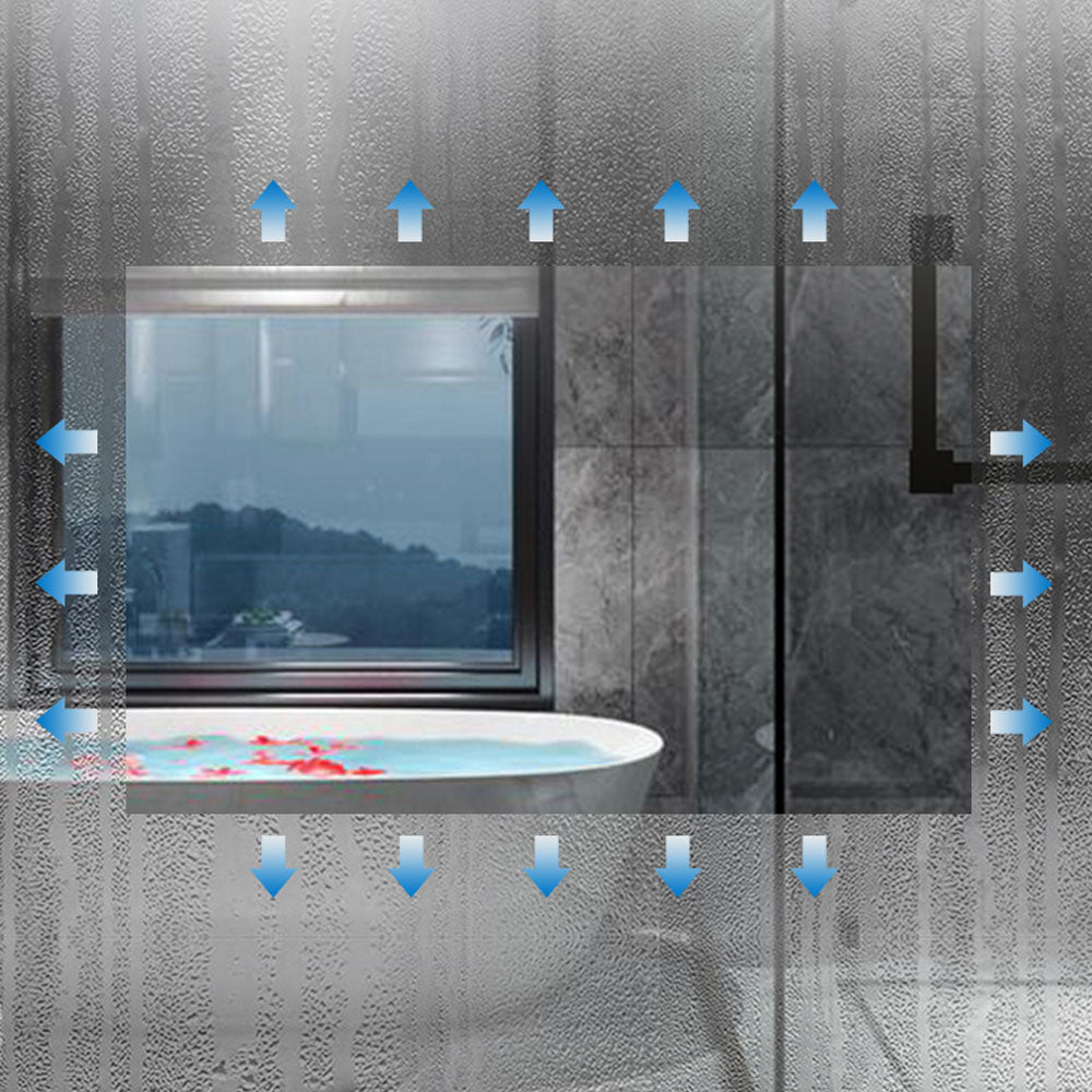 LED badkamerspiegel 80-140cm wandspiegel met klok, touch, condensvrij, 3-voudige vergroting Make-up spiegel IP44 koud wit, energiebesparend