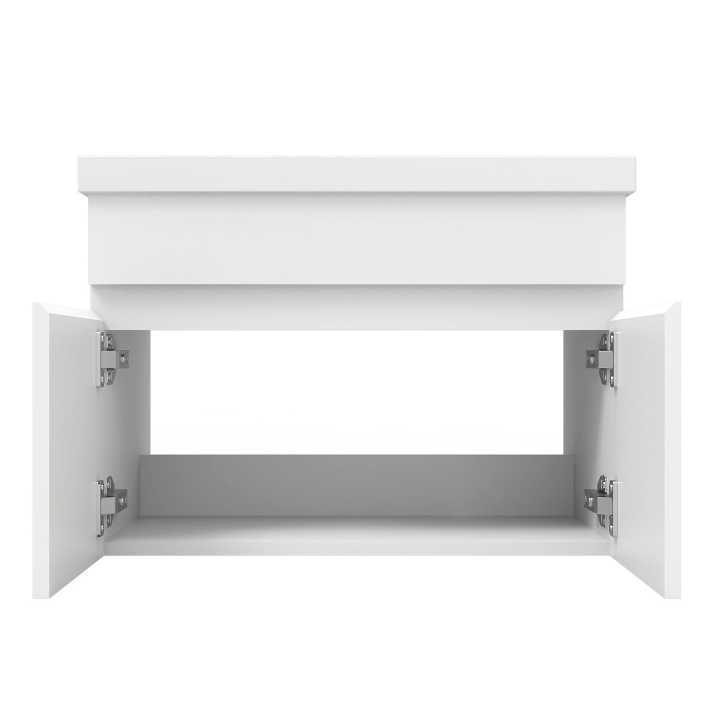 Wastafelonderbouw met onderkast 60 cm Badkamermeubels met keramische wastafel, gastentoilet,mat wit