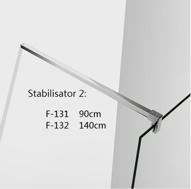 Inloopdouche doucheafscheiding, doucheglaswand 200cm hoog, NANO-glas