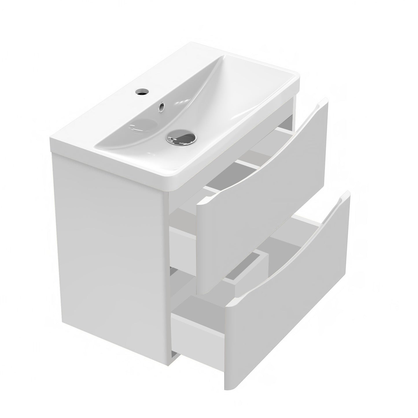 Badkamermeubel 45/50/60/80 cm hoogglans wit Wastafel met badmeubel,soft-close functie