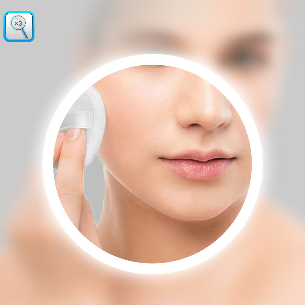 LED badkamerspiegel 80-140cm wandspiegel met klok, touch, condensvrij, 3-voudige vergroting Make-up spiegel IP44 koud wit, energiebesparend