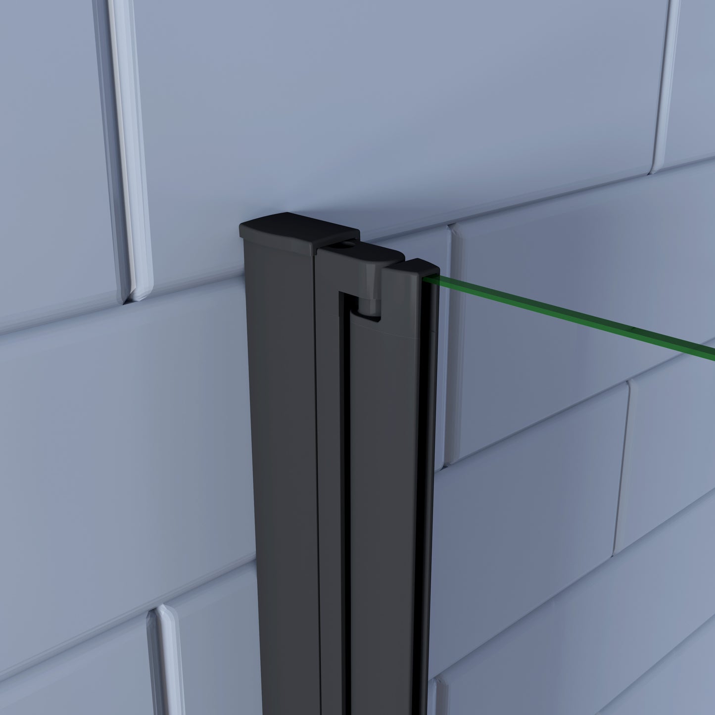 Inloopdouche 195cm, Vouwdeur Mat Zwart Profiel ,6mm NANO EasyClean veiligheidsglas
