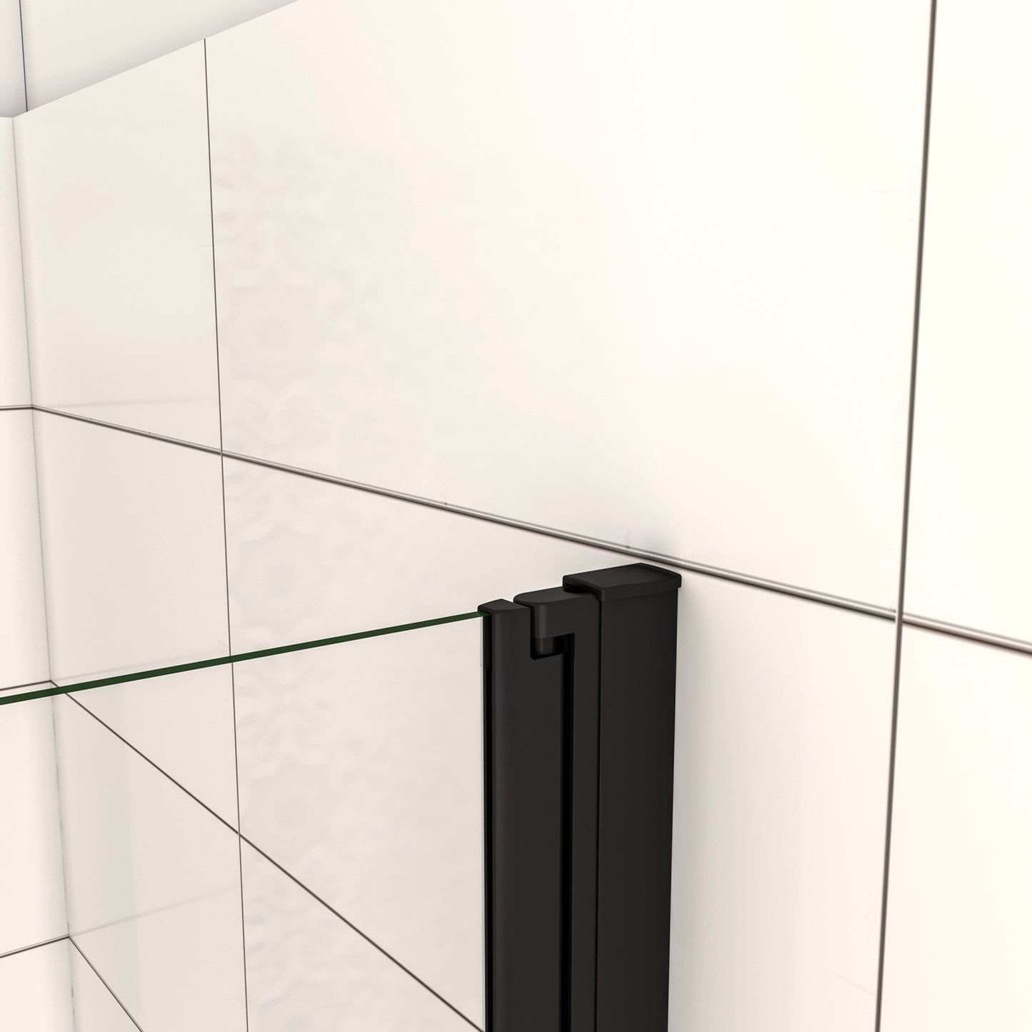 Douchedeur Vouwdeur 195cm hoog,Mat Zwart Profiel, 6mm NANO EasyClean veiligheidsglas
