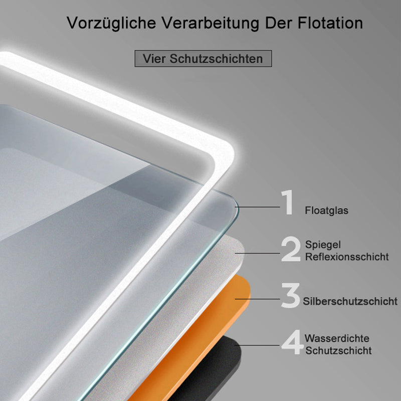 LED rechthoekige badkamerspiegel 80-120 cm,smalle licht banen rondom wandspiegel,enkele touch sensor schakelaar,warm wit,anti-condens