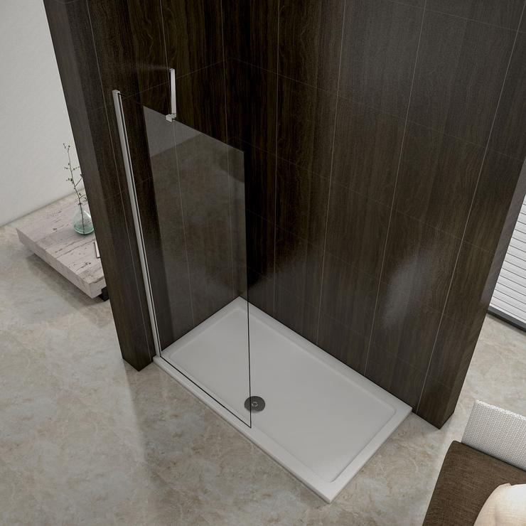 Inloopdouche,mat grijs profiel,8mm helder veiligheidsglas nano easyclean antikalk