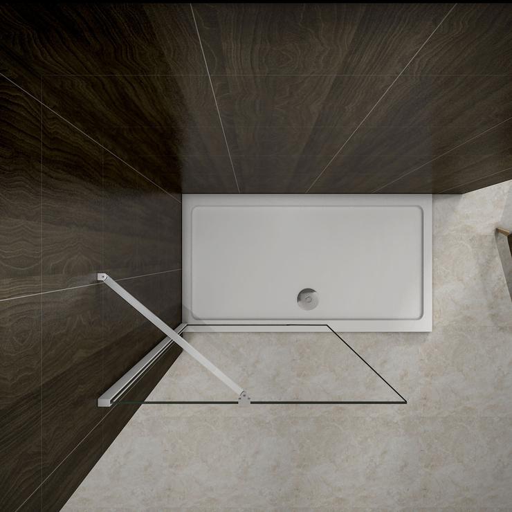 Inloopdouche,mat grijs profiel,8mm helder veiligheidsglas nano easyclean antikalk