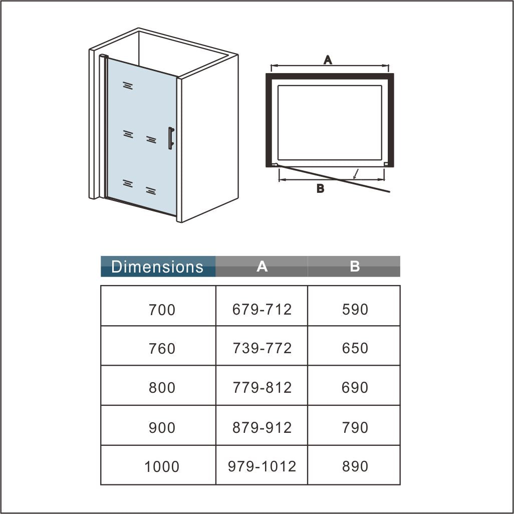 Nisdeur ,6 mm Easyclean veiligheidsglas,197cm hoog
