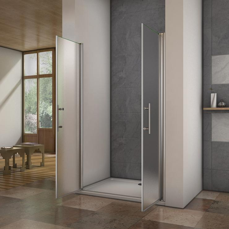 nis douchedeur,dubbele pendel deur,6mm mat gezandstraald veiligheidsglas nano easyclean antikalk