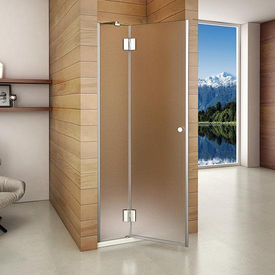 nis douchedeur,draaideur,8mm mat gezandstraald veiligheidsglas,nano easyclean antikalk