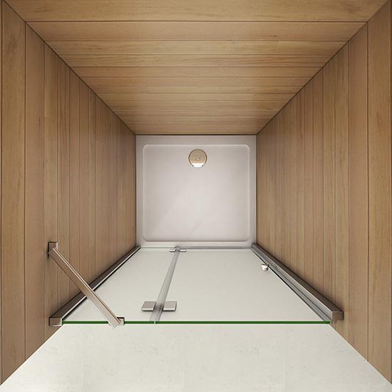 Hoogte 190cm douchedeur, 8mm NANO veiligheidsglas met matte folie