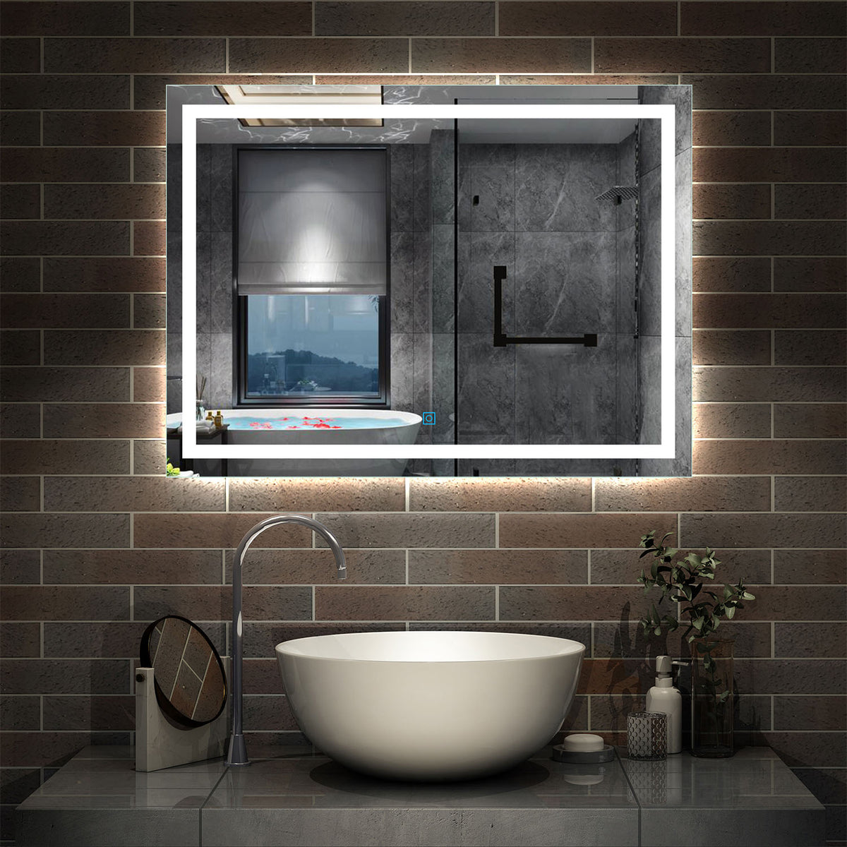 Scenario Tact Amuseren Badkamerspiegel 70-120 cm LED spiegel met verlichting,wandspiegel,enke –  AICA Sanitair B.V.