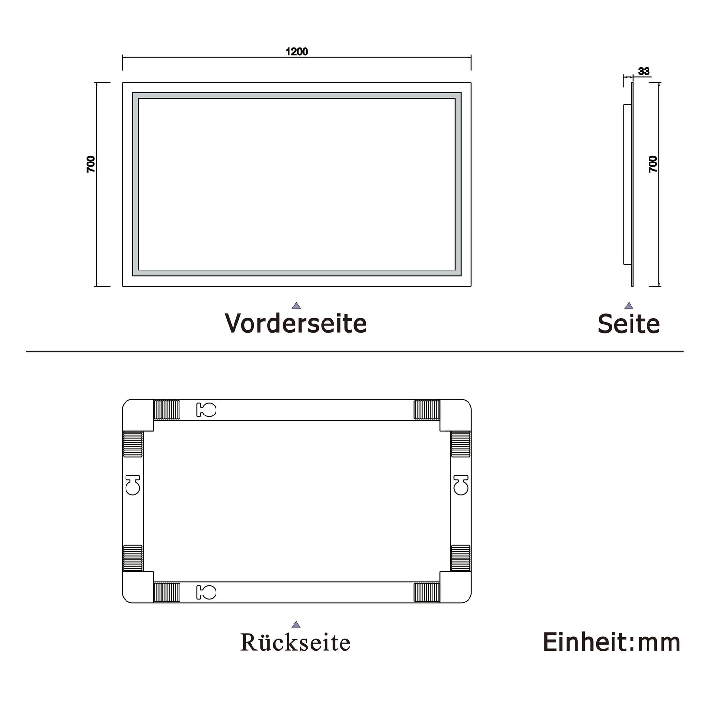 LED badkamerspiegel 50-160 cm met verlichting Wandschakelaar Mistvrij Koud Wit 120x70cm Type A