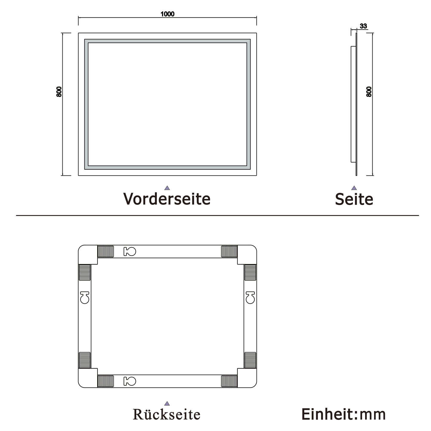 LED badkamerspiegel 50-160 cm met verlichting Wandschakelaar Mistvrij Koud Wit 100x80cm Type A