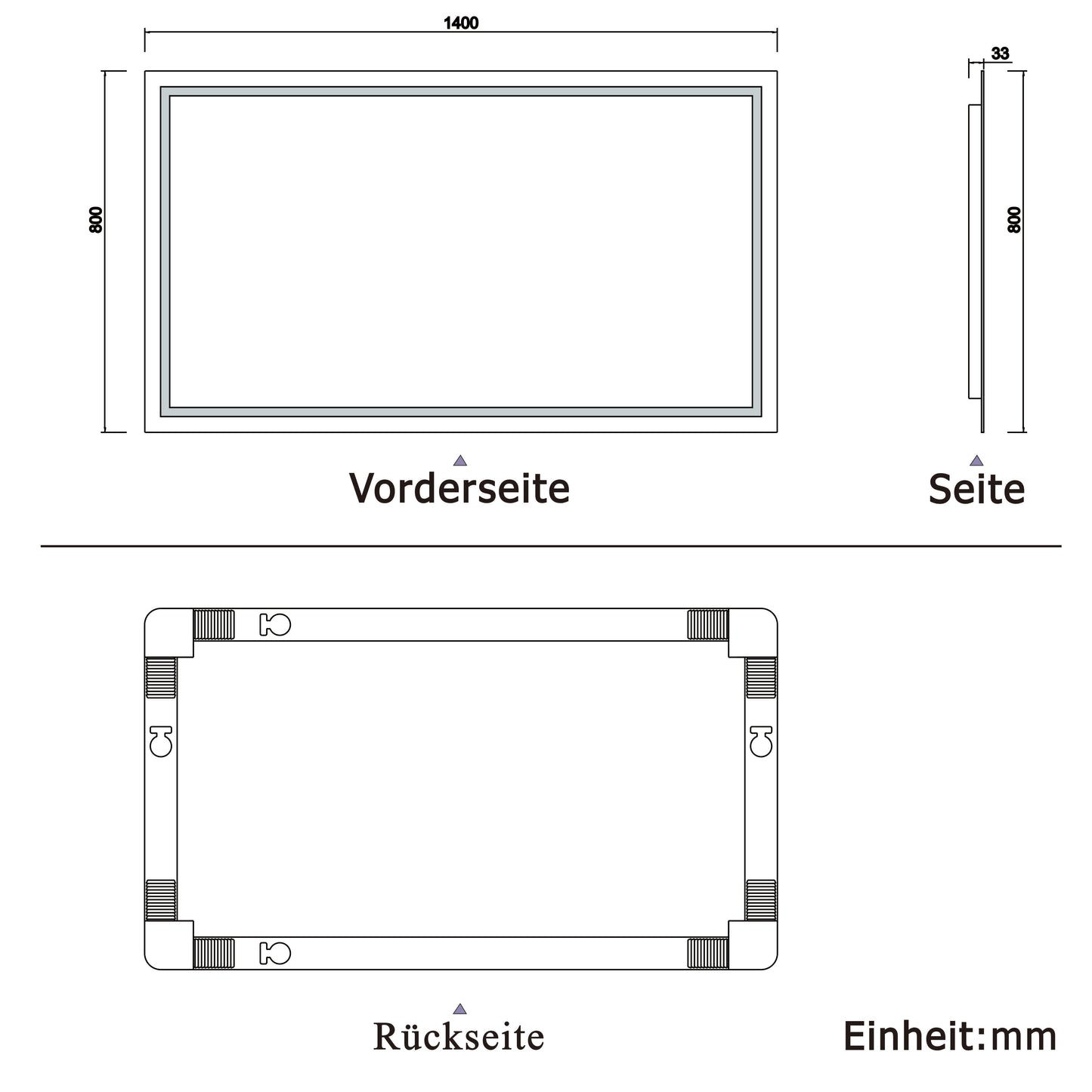LED badkamerspiegel 50-160 cm met verlichting Wandschakelaar Mistvrij Koud Wit 140x80cm Type A