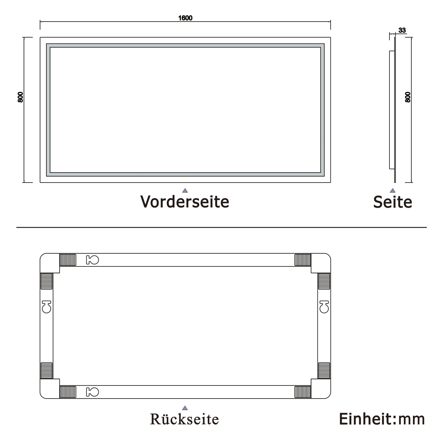 LED badkamerspiegel 50-160 cm met verlichting Wandschakelaar Mistvrij Koud Wit 160x80cm Type A