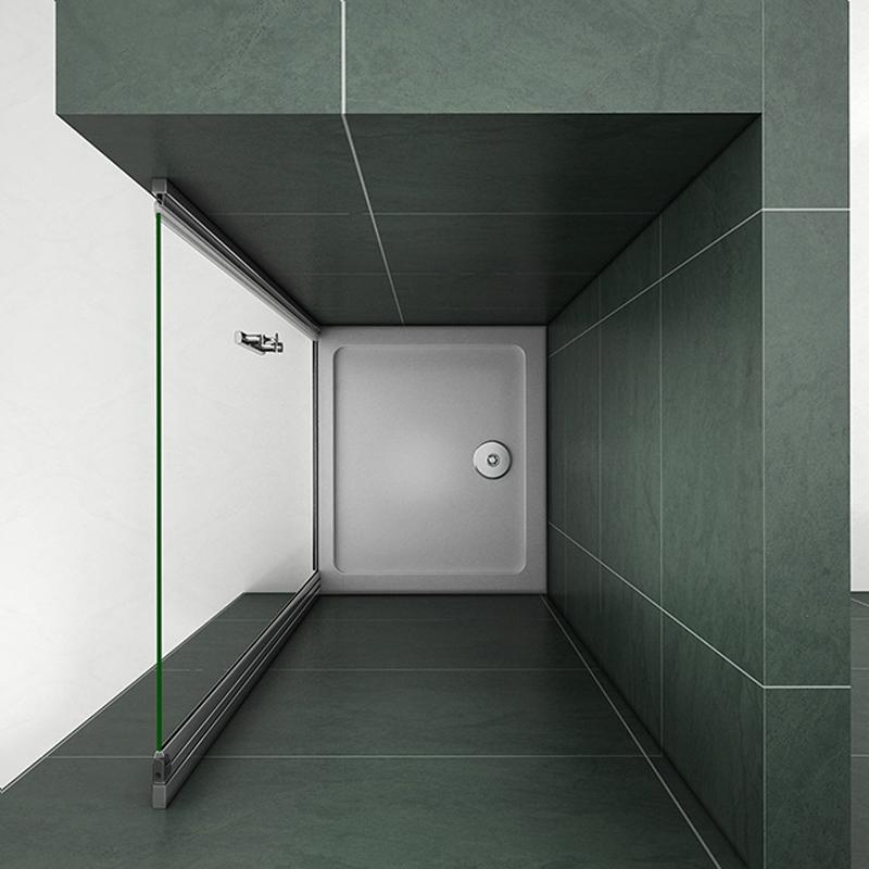 195cm hoog nis douchedeur enkelvouwdige draaideur, 5mm helder nano veiligheidsglas