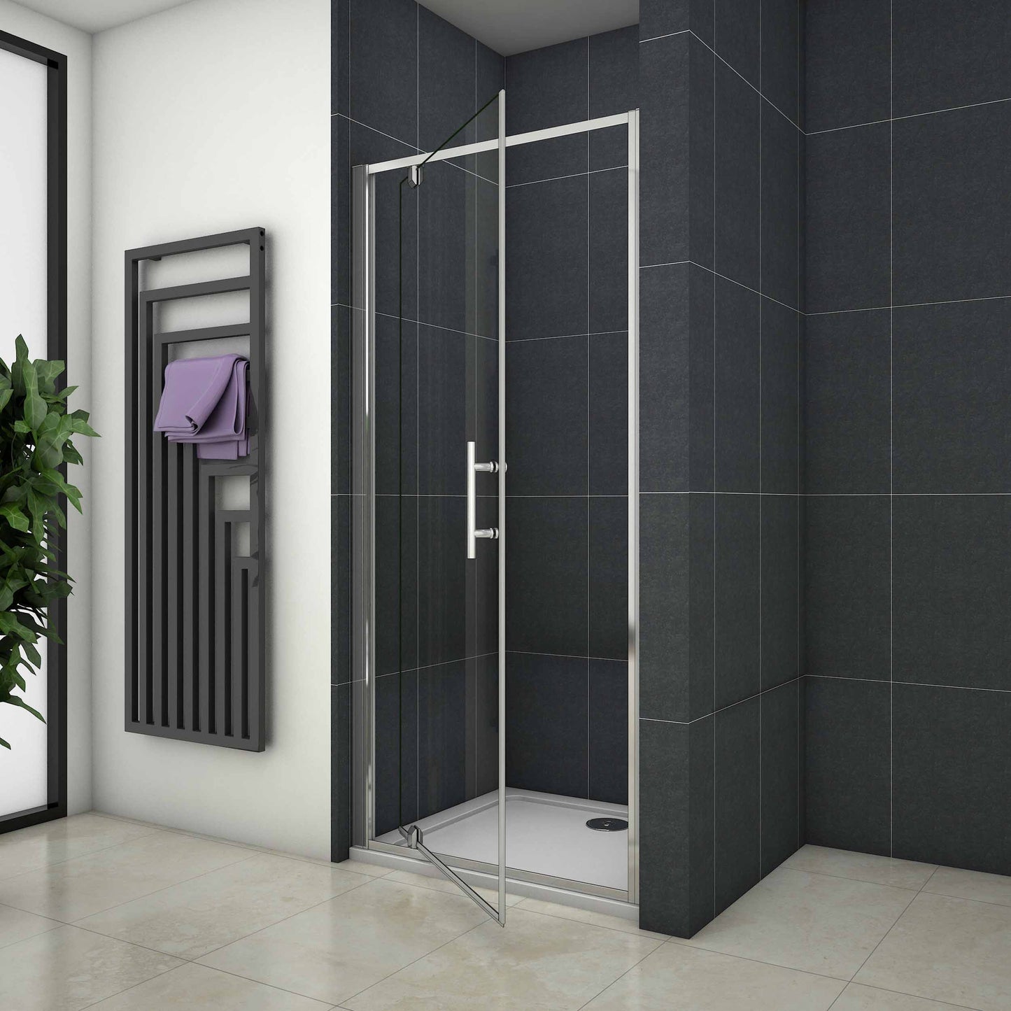 Douche Draaideur, 6mm Helder Veiligheidsglas, 185cm Hoog