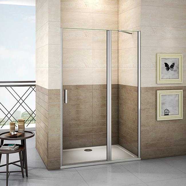 nis douchedeur,draaideur,6mm helder veiligheidsglas,nano antikalk easyclean 120x195cm