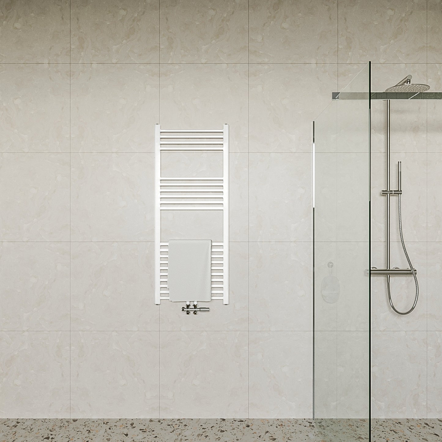 Handdoekradiatoren 120x50 Hoogglans wit Midden