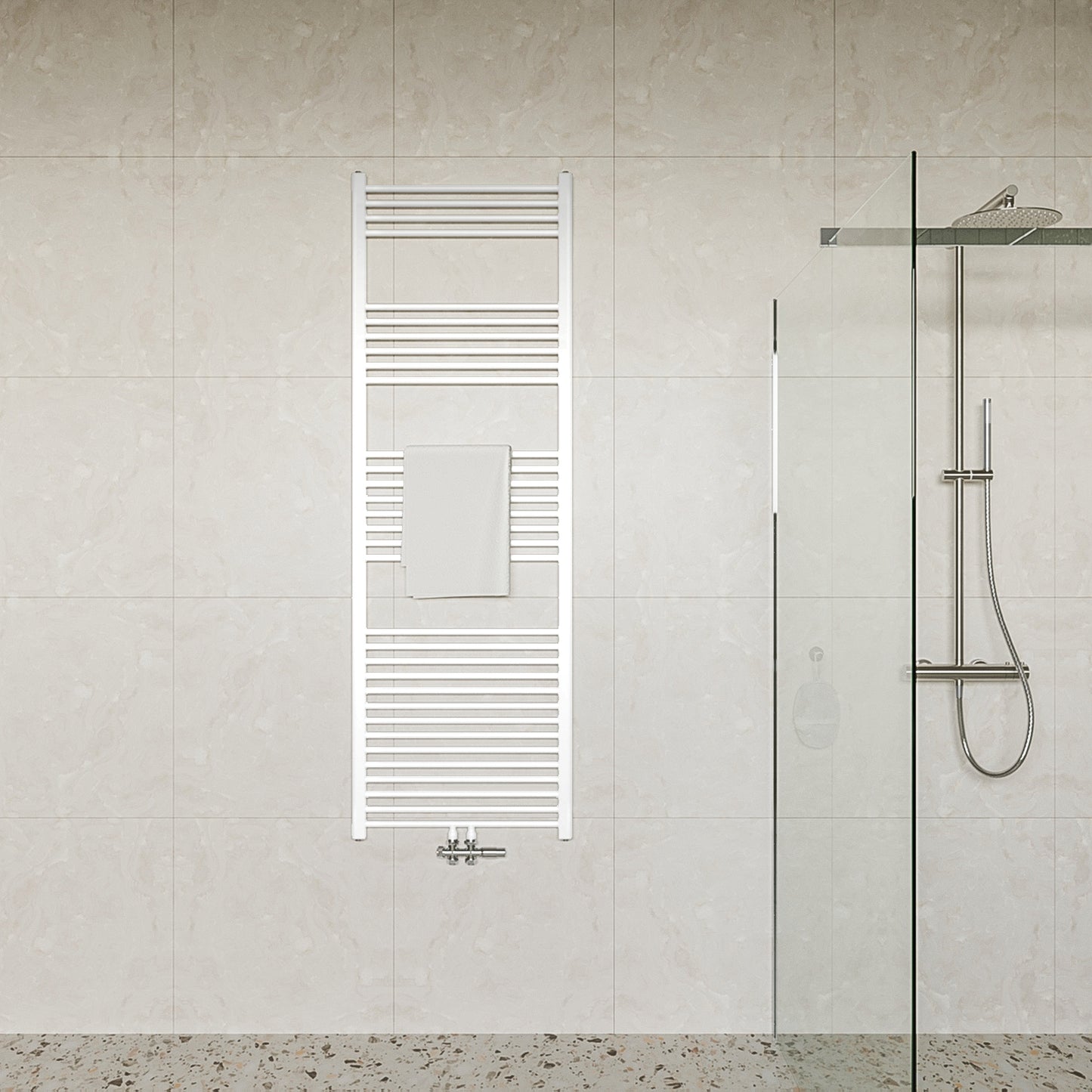 Handdoekradiatoren 180x60 Hoogglans wit Midden