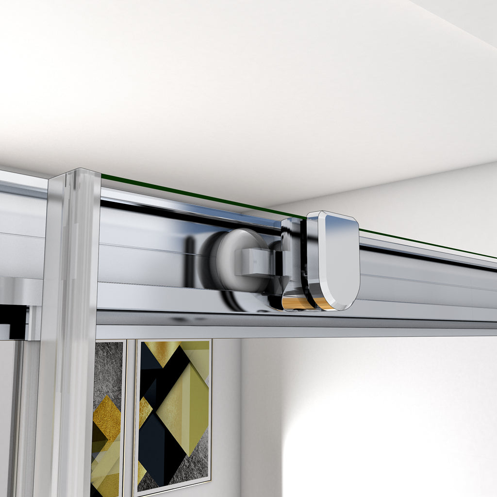 Douchecabine 190cm hoog,schuifdeur met Twee Zijwanden,Aluminium muurprofiel Helder Glas 6mm (verschillende maten)