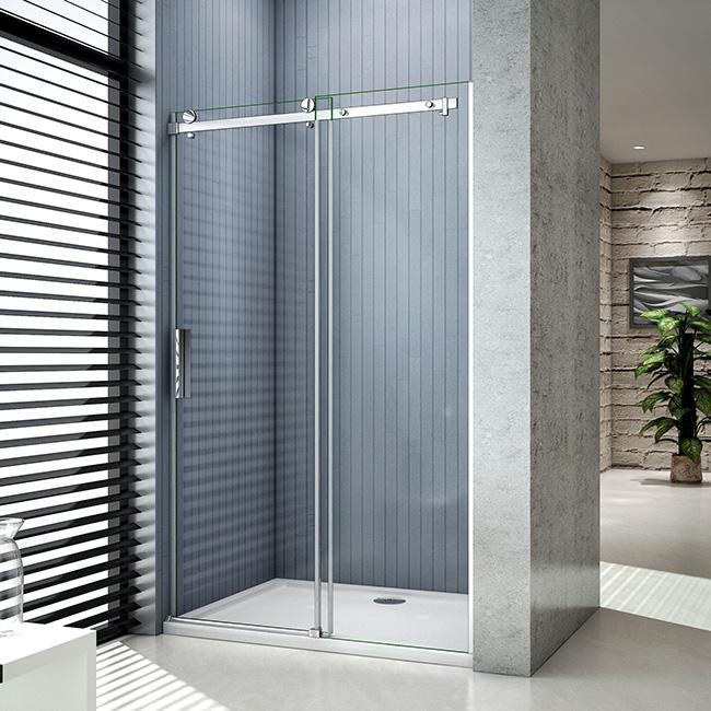 Schuifbare douchedeur hoogte 195cm, 6mm helder glas, hoogwaardige aluminium profielen