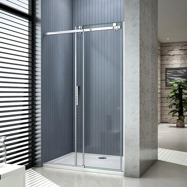 Schuifbare douchedeur hoogte 195cm, 6mm helder glas, hoogwaardige aluminium profielen