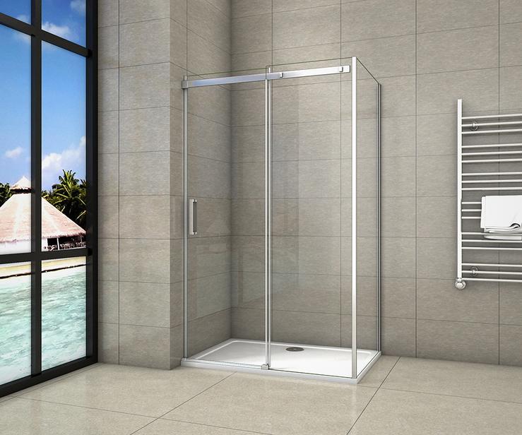 Duschkabine Duschabtrennung Schuifbare,8mm NANO GLAS,Duschwand Dusche 160x195cm 90cm