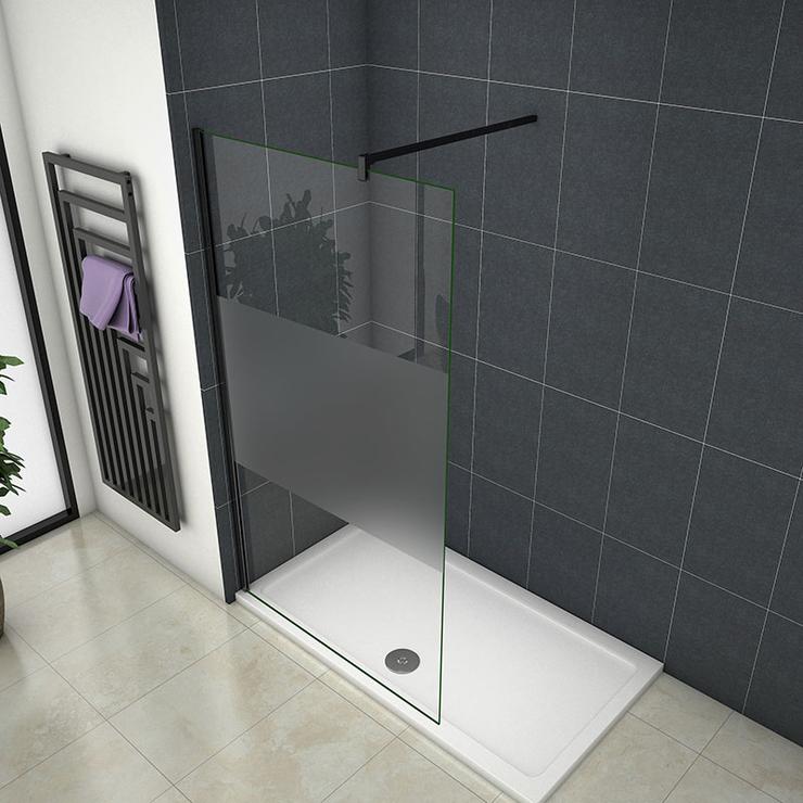 Inloopdouche doucheafscheiding, 200cm hoog, zwart NANO glas