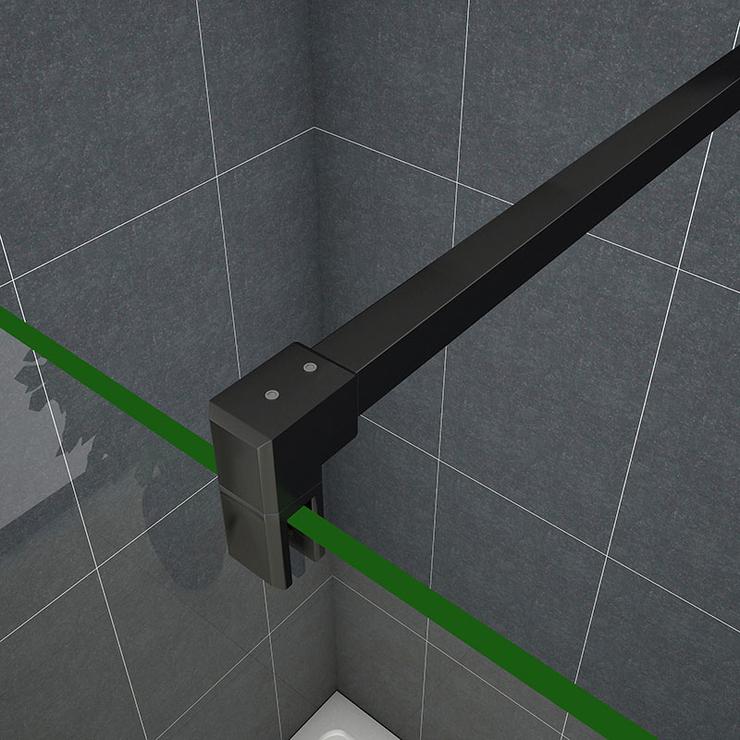 Inloopdouche doucheafscheiding, 200cm hoog, zwart NANO glas