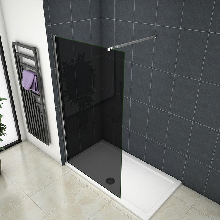 vrijstaande inloopdouche,douchescherm,8mm rookglas,veiligdheidsglas met explosie bestendige folie,nano easyclean antikalk