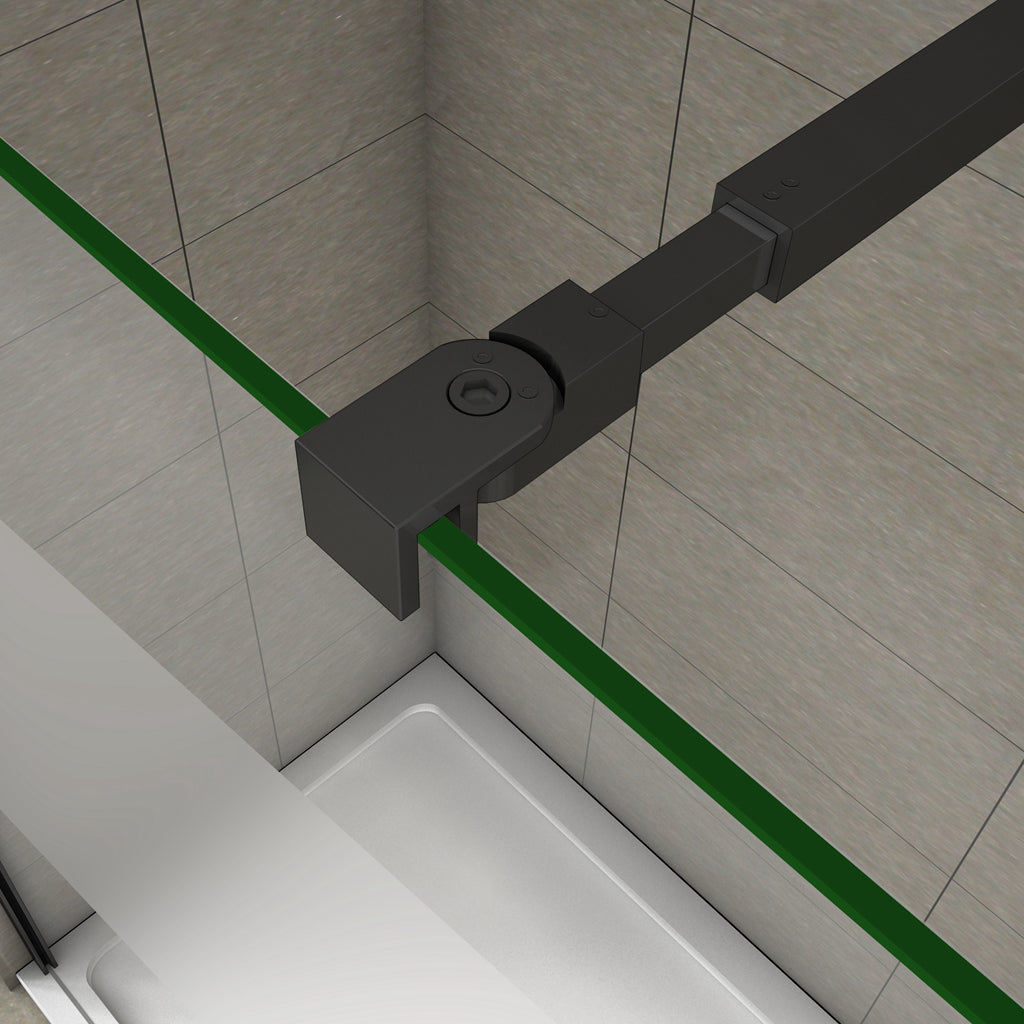 Inloopdouche 200cm hoog, Middenband Mat Wit folie , 8mm NANO EasyClean veiligheidsglas