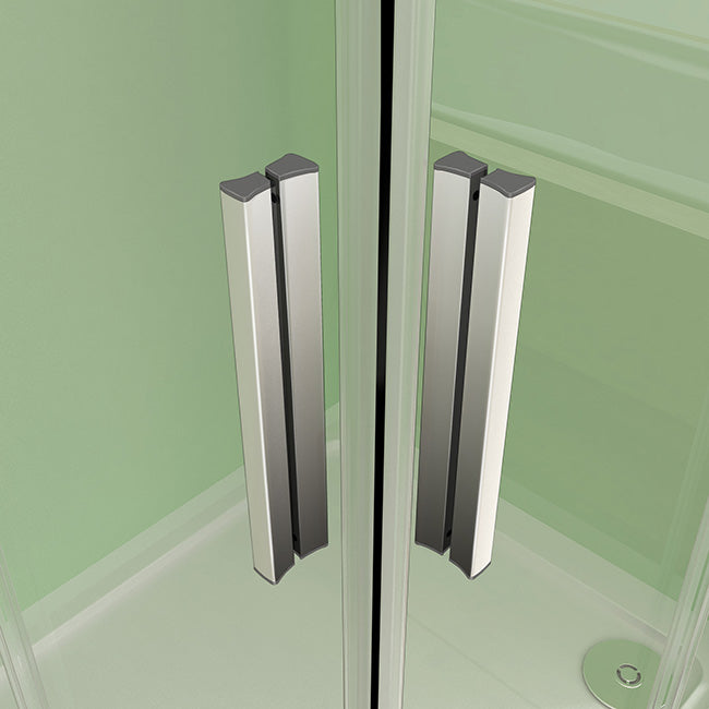 Douchecabine met 2 schuifdeuren,5 mm dik veiligheidsglas,chroom profiel,185cm hoog