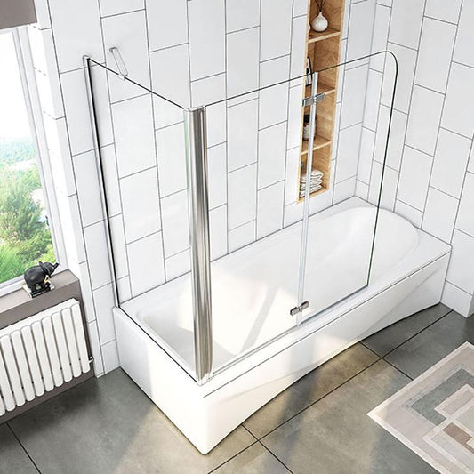 Badscherm 2-delig,vouwwand nano-glas douche scheidingswand zijwand,hoogte 140cm