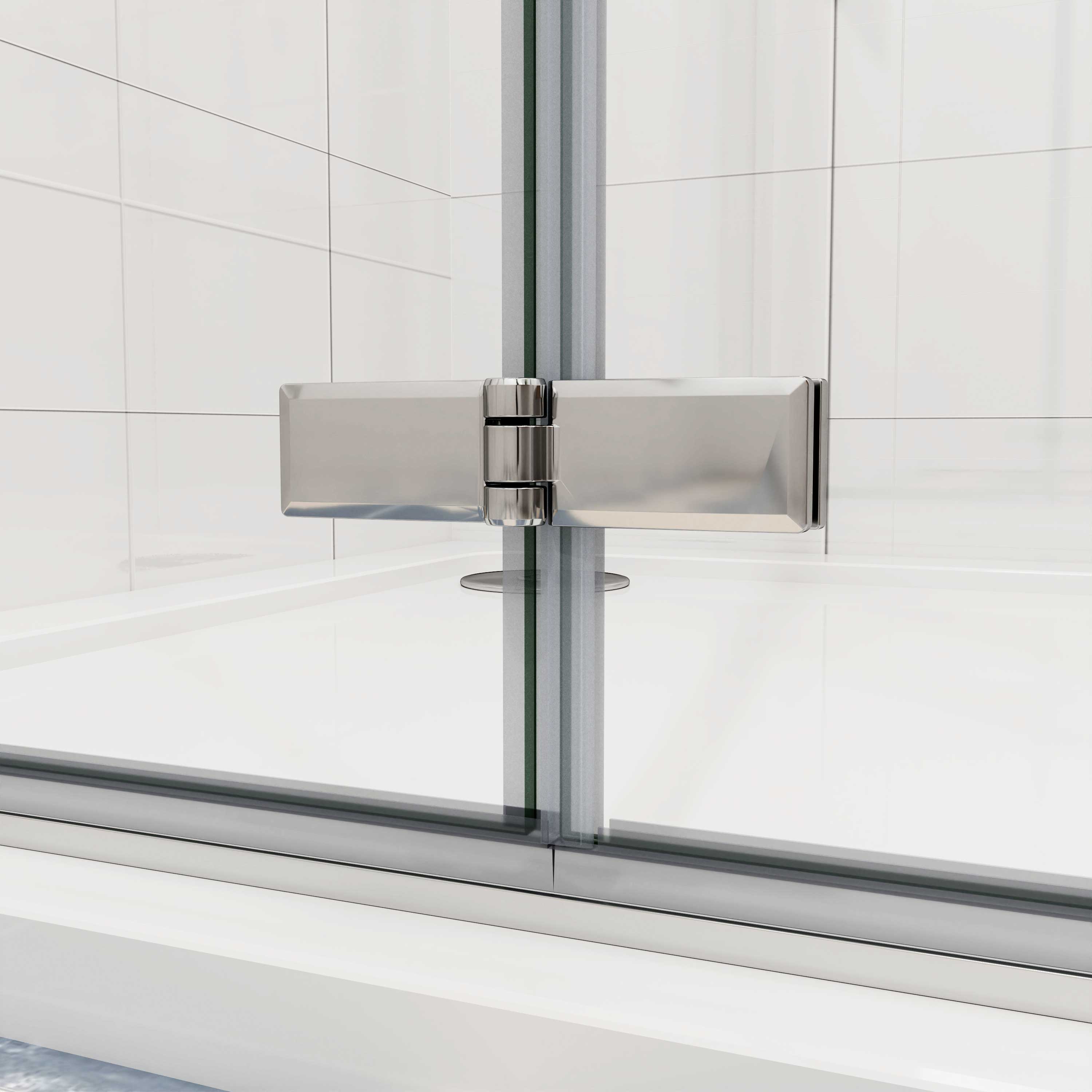 Douchecabine met vouwdeur en vaste zijwand ,NANO EasyClean veiligheidsglas,B:70xD:76x185cm,50cm Stabilisatiestang