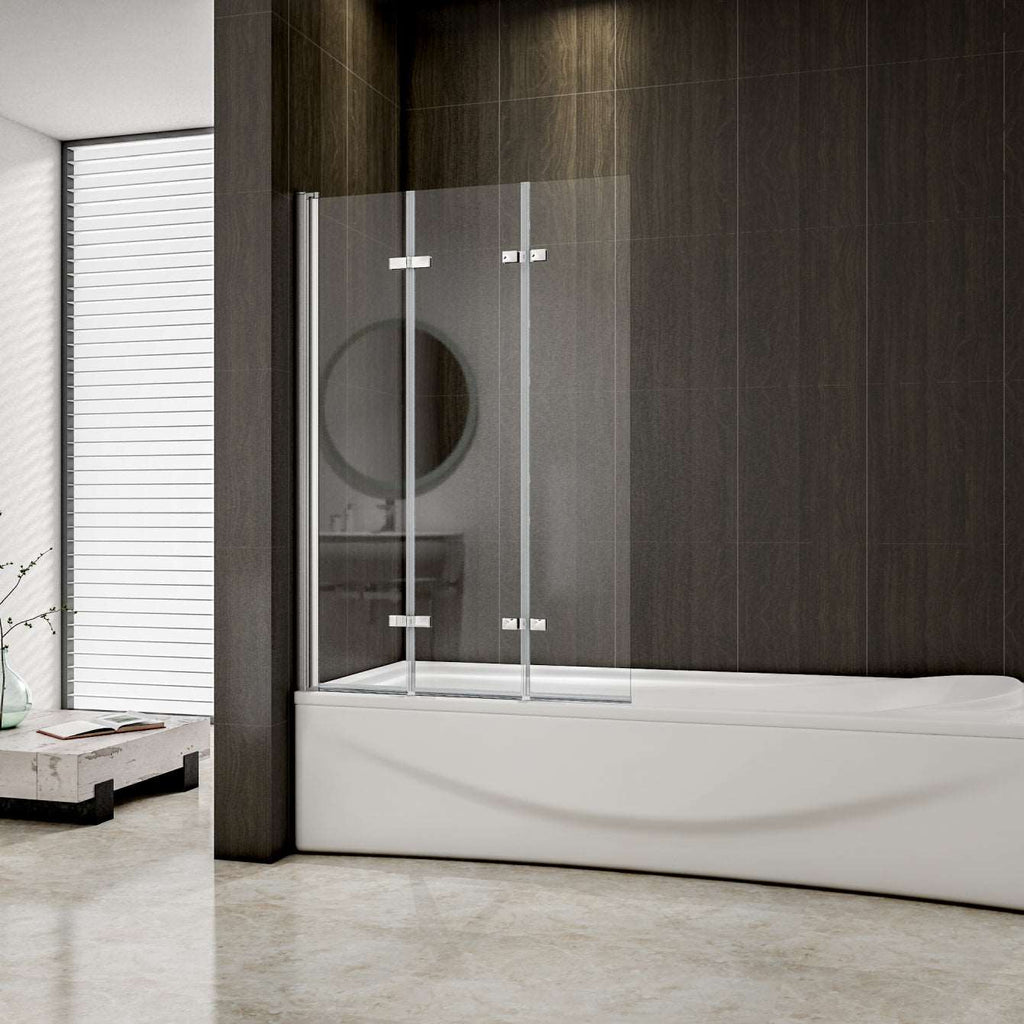 3-delig draaibaar badwand 130X140cm, 6mm nano gehard veiligheidsglas