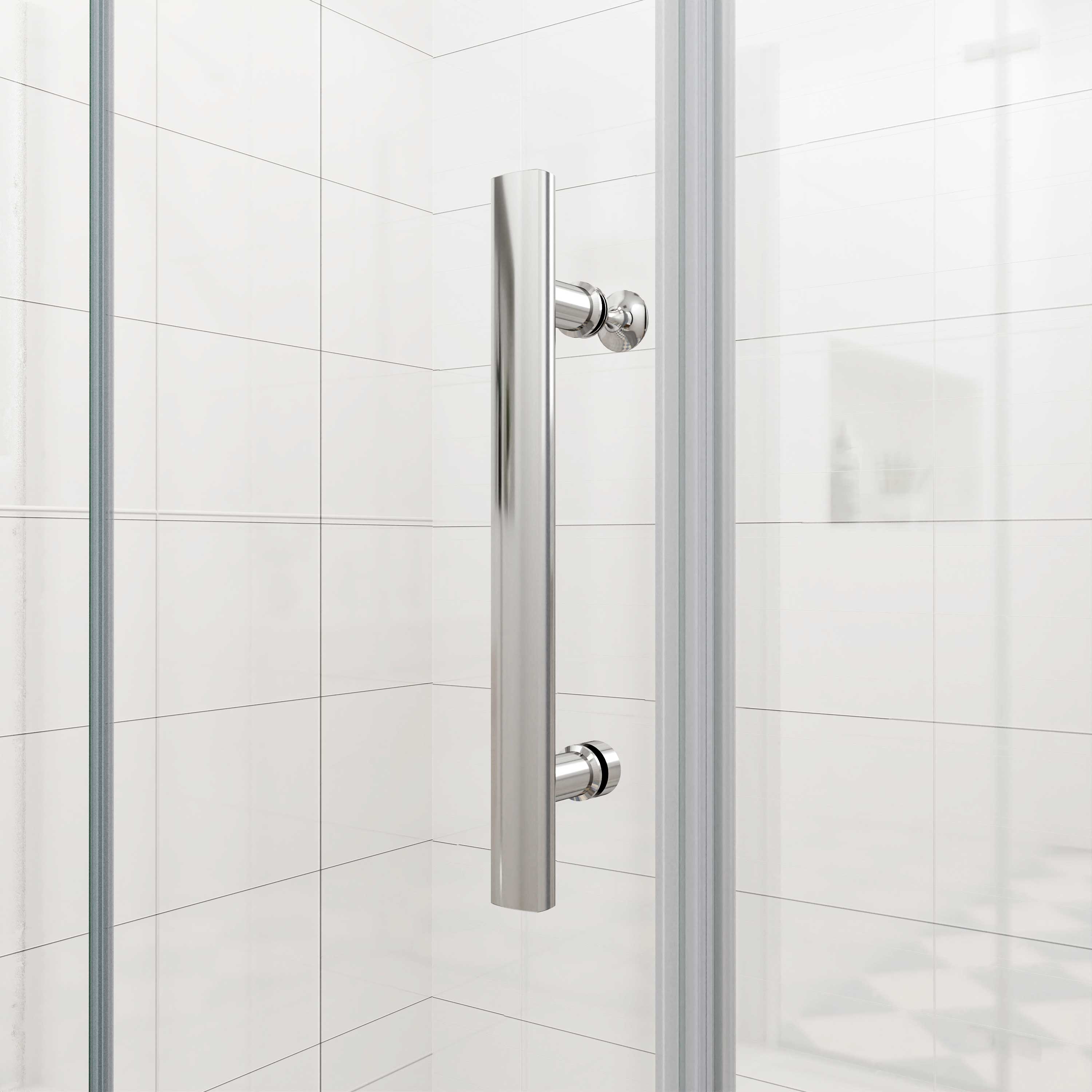 Douchecabine met vouwdeur en vaste zijwand ,NANO EasyClean veiligheidsglas,B:76xD:70x185cm,50cm Stabilisatiestang