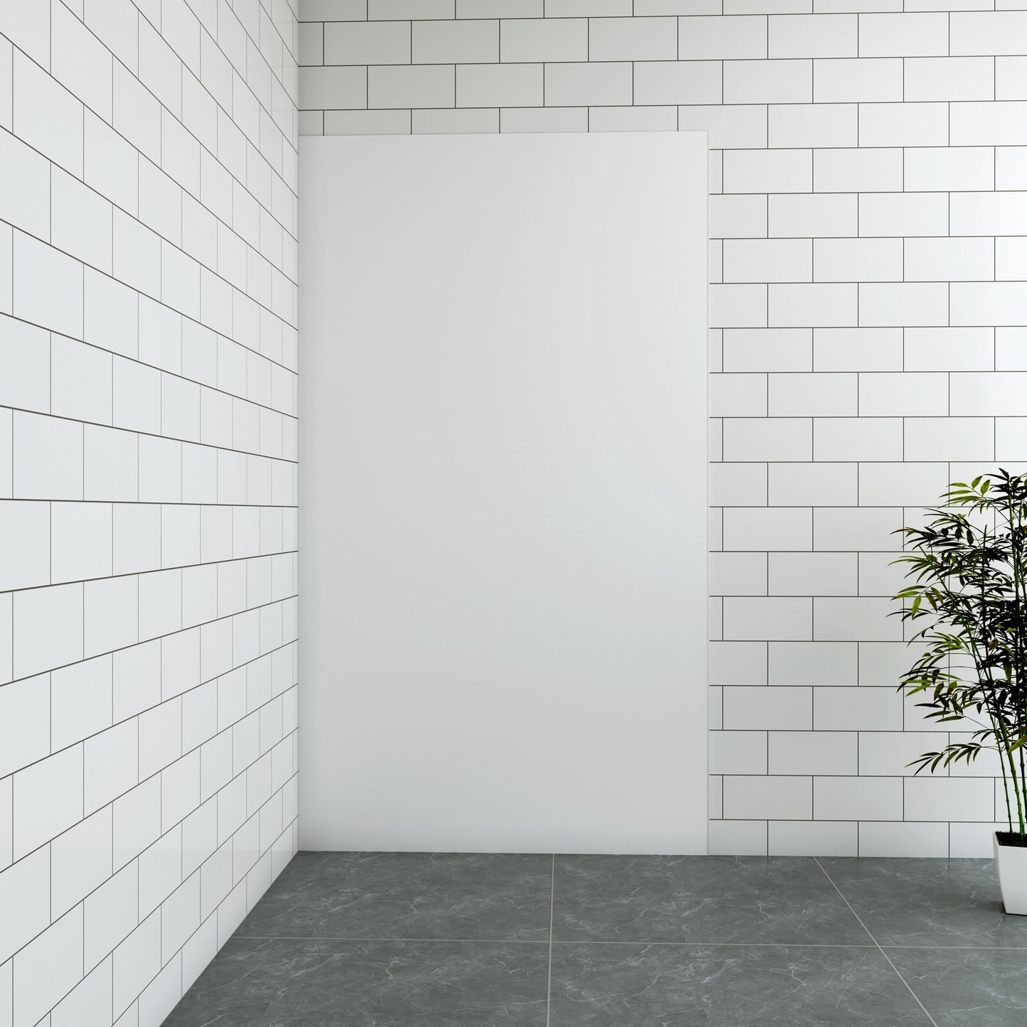 Aica B:40/80/90/100/120xH:210cm mat wit aluminium composiet platen , 3 mm dik-Set van 1 douchewandpanelen inclusief profielen-Wandpanelen